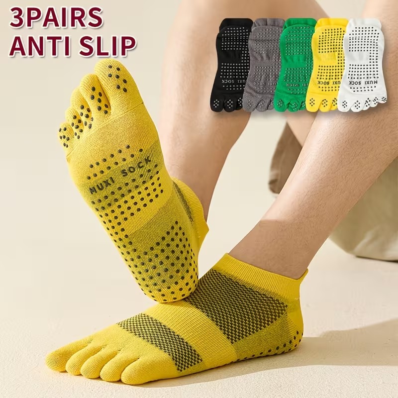 Grip Sock Yoga - Chaussettes à orteils séparés pour hommes,