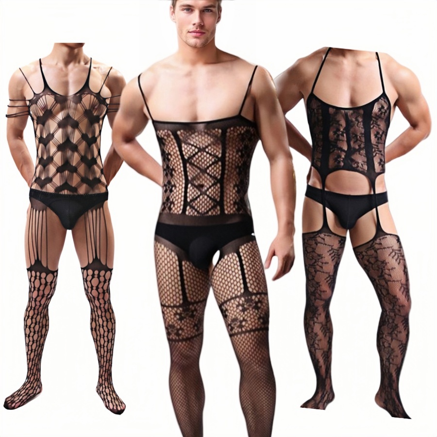 Fishnet Stocking Women - Bodystocking pour homme, collants résille intégraux,