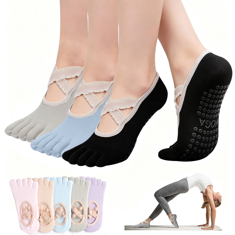 Grip Sock Yoga - Chaussettes de Pilates antidérapantes pour femmes,