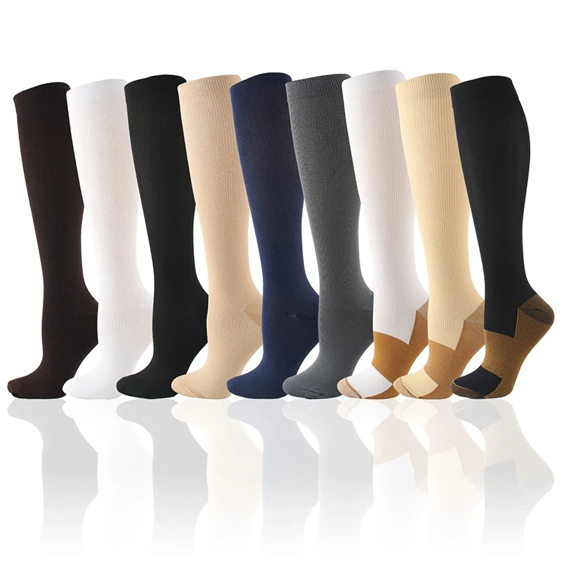 Compression Sock Medical - Chaussettes de Compression médicales, couleur unie,