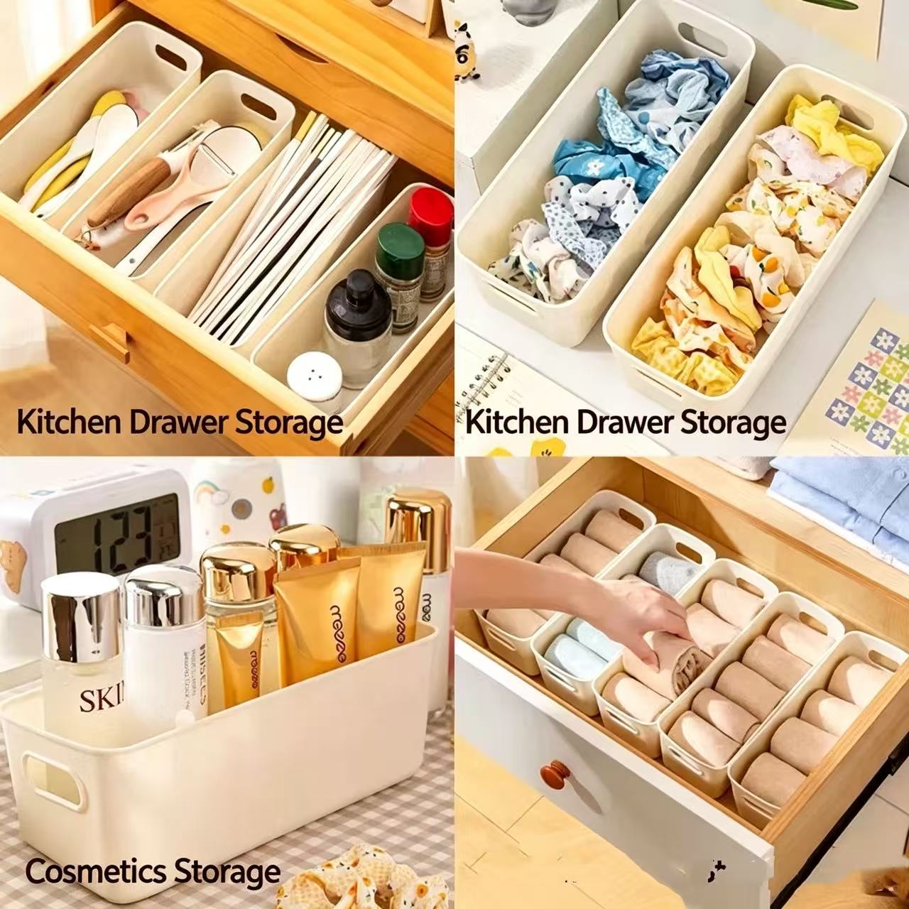 Sock Organizer Tray - Organisateur de tiroir polyvalent, boîte de