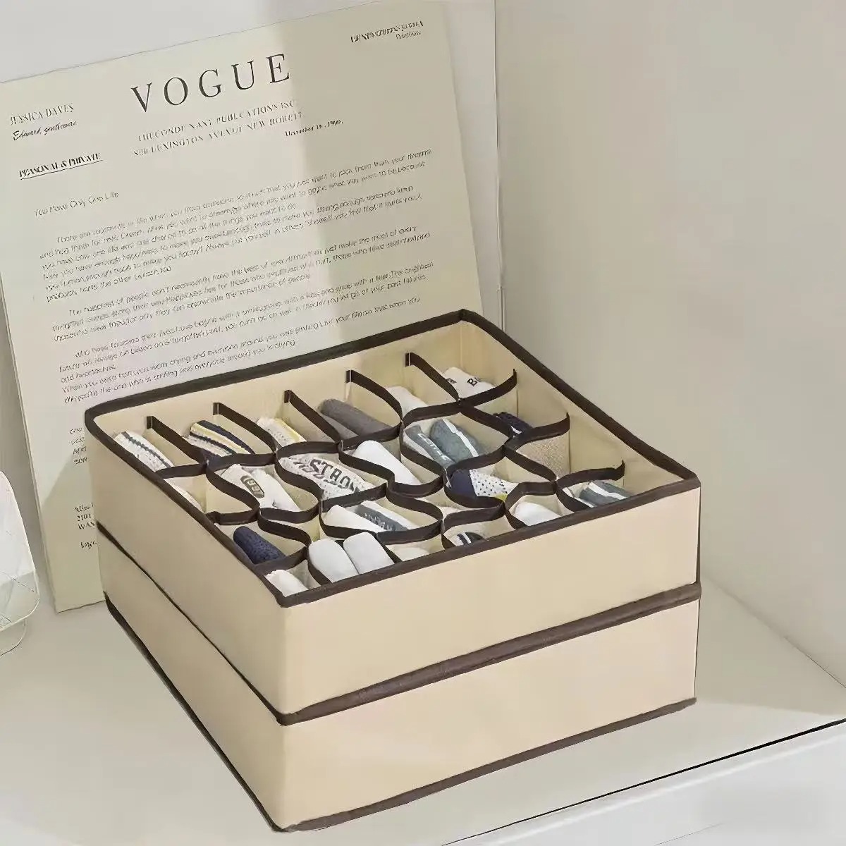 Sock Organizer Tray - Organisateur pour sous-vêtements, chaussettes, soutien-gorge, pantalons,