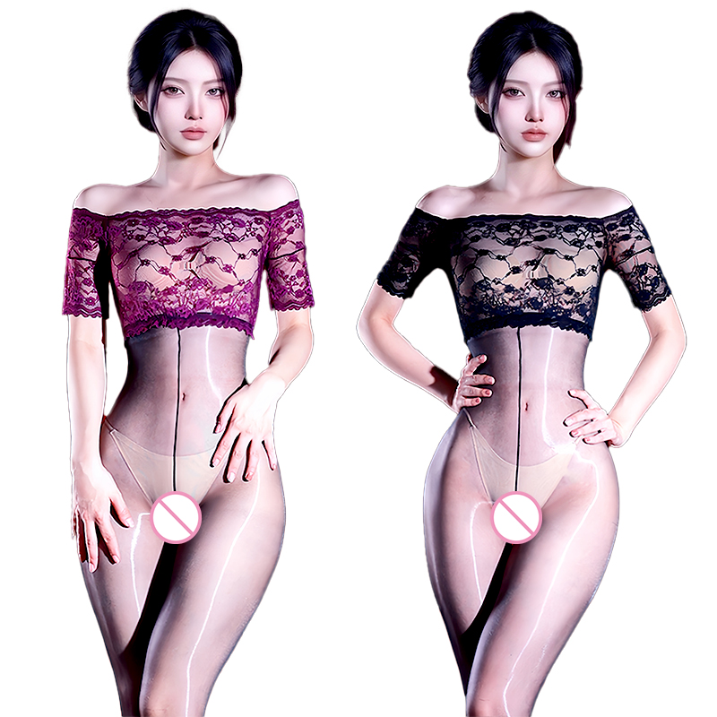 Tights Pantyhose Sheer - Body en dentelle et résille brillant