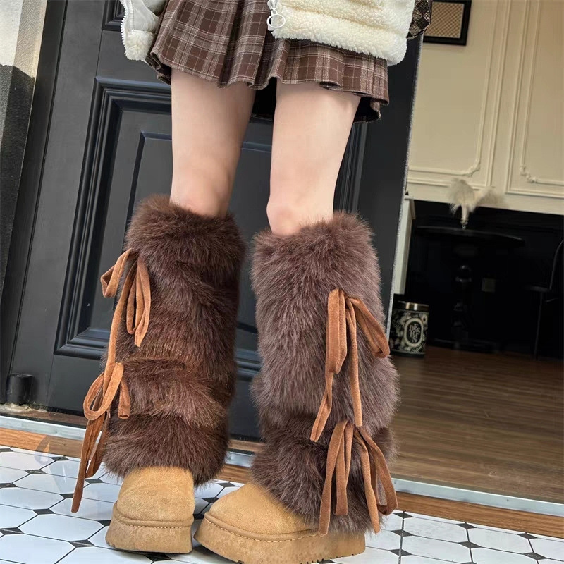 Boot Sock Slouchy - Guêtres en fausse fourrure pour femmes,