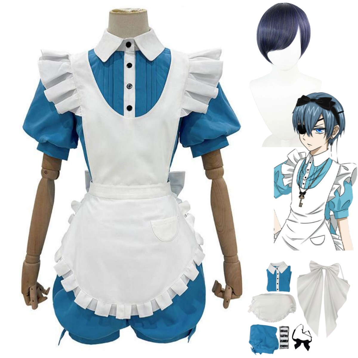 Dress Sock Men - Costume de cosplay Ciel Phantomhive Sourire