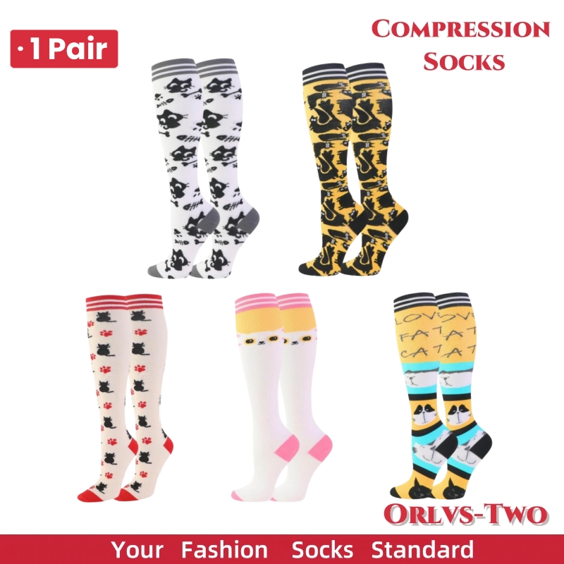Compression Sock Medical - Chaussettes de Compression Chat Mignon, Hauteur