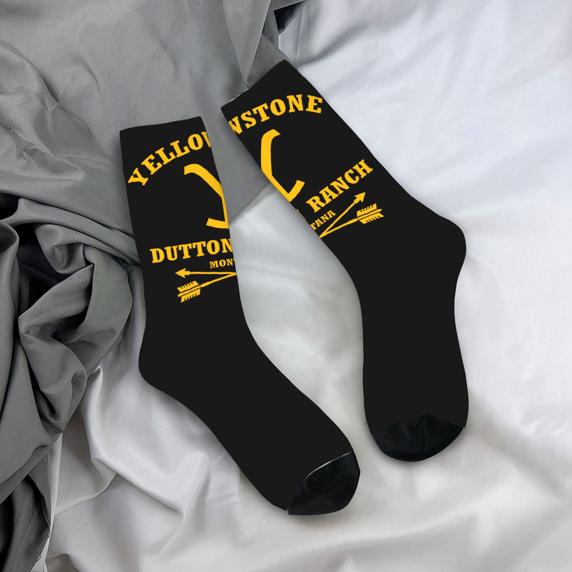 Dress Sock Men - Chaussettes personnalisées Yellowstone Dutton Ranch pour