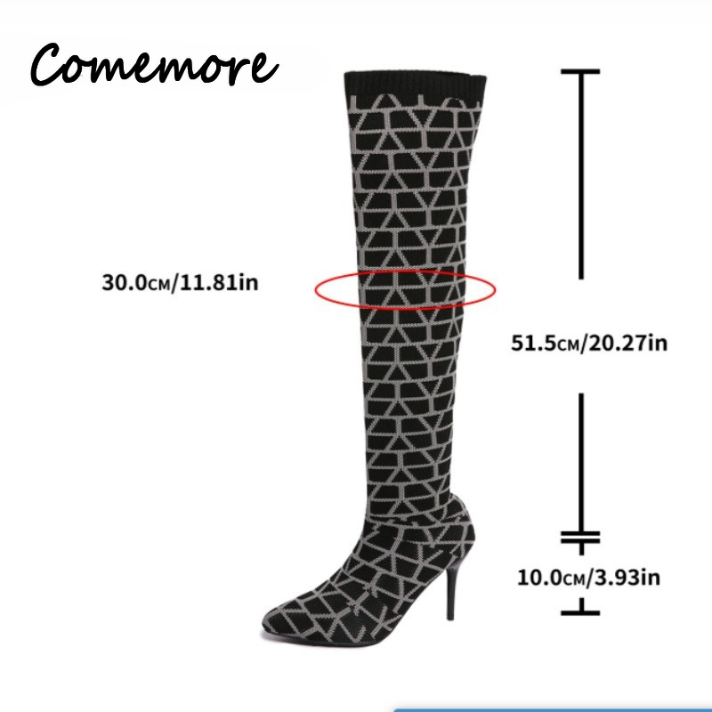 Comemore – bottes hautes trico - Knee High Sock Women avis et prix