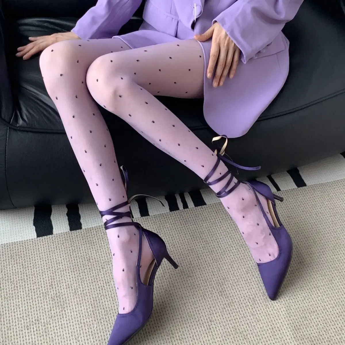 Collants vintage à pois transp - Tights Pantyhose Sheer avis et prix