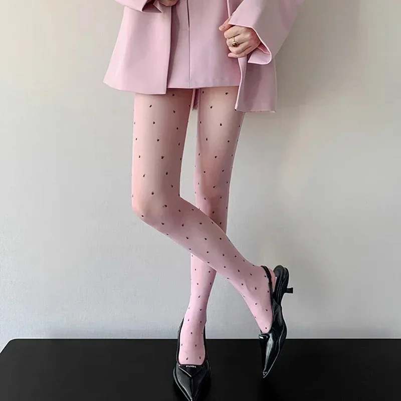 Collants vintage à pois transp - Tights Pantyhose Sheer avis et prix