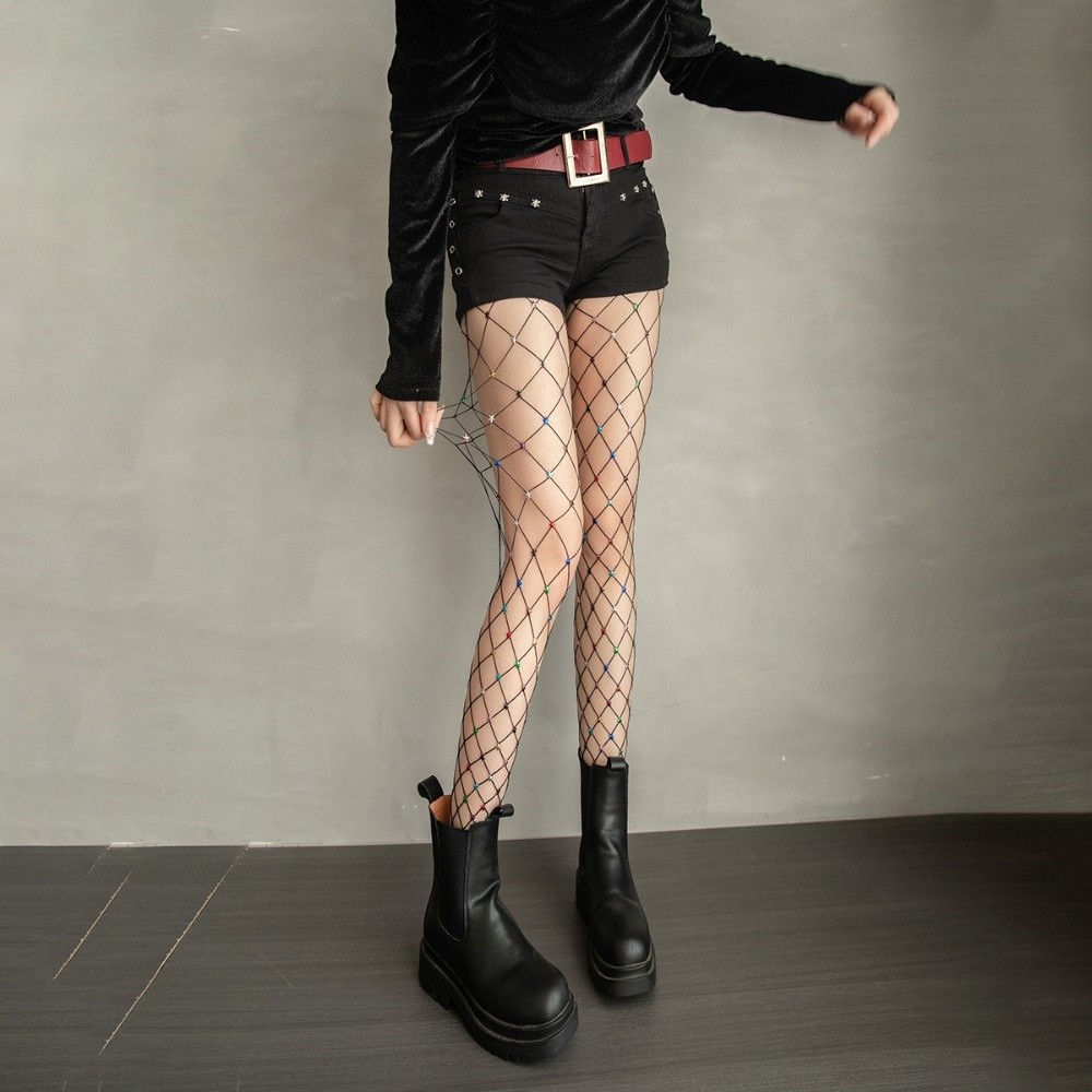 Collants résille Y2K colorés à - Fishnet Stocking Women avis et prix