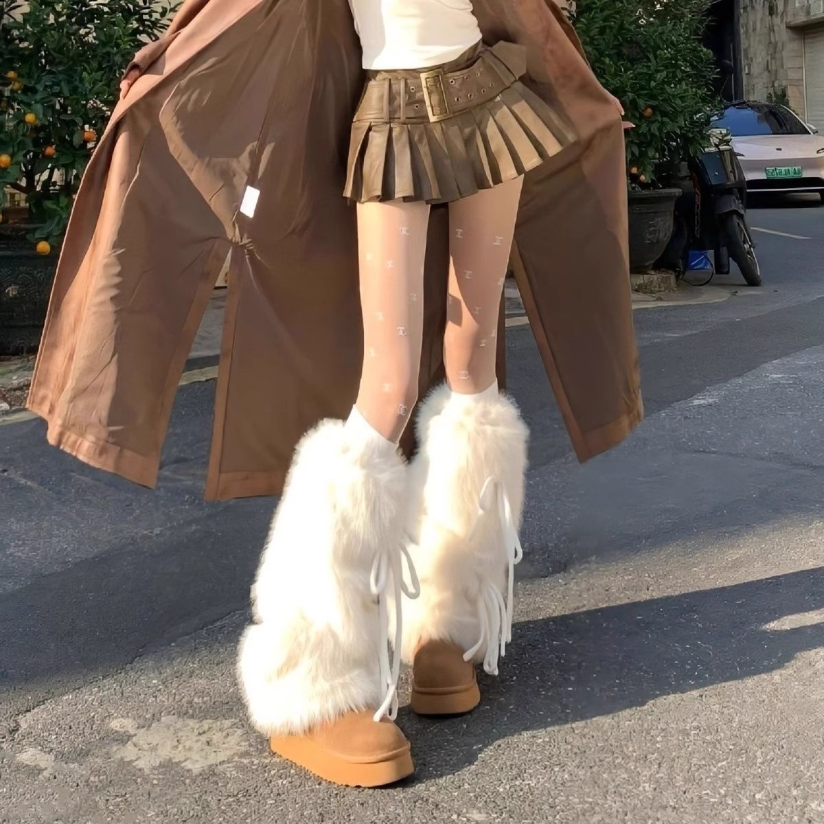 Guêtres en fausse fourrure pou - Boot Sock Slouchy avis et prix