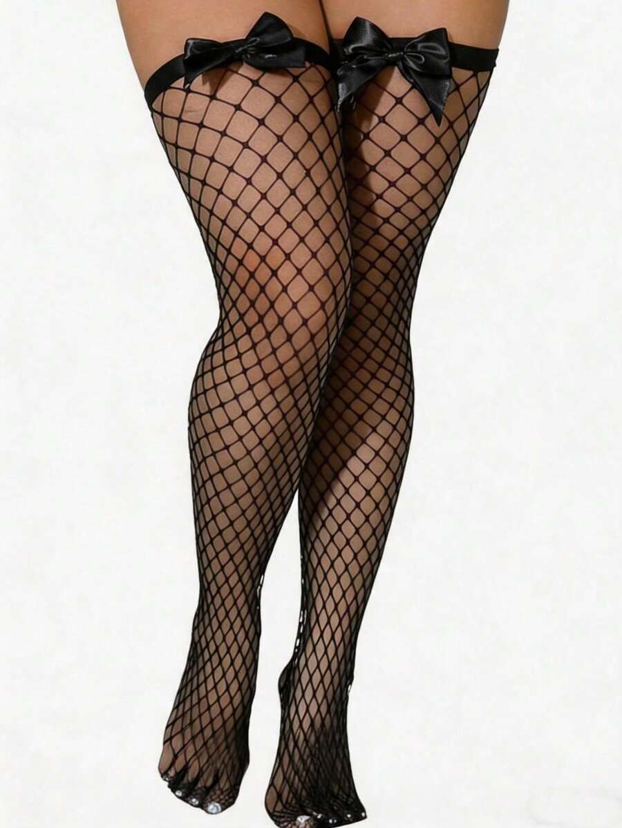 Bas résille à nœuds décoratifs - Fishnet Stocking Women avis et prix